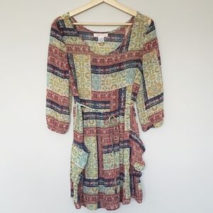 Band of Gypsies Tunic Top Boho Sheer Festival Patchwork Size S